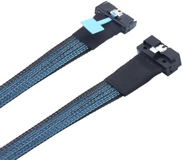 Alt view image 2 of 5 - PCIE5.0 MCIO 8X to LP SlimSAS SFF-8654 74P High-Speed Server Cable 24G Single-Channel, Low Profile (31.49, Inches)