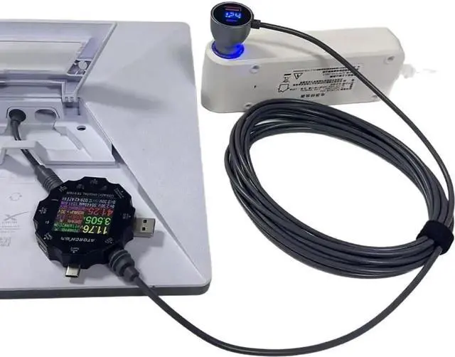 Alt view image 5 of 7 - Mini Digital Multi-Function Car Cigarette Lighter Adapter \u2013 30W USB-C & USB-A Output, Compatible with Starlink Mini (78.74 in)