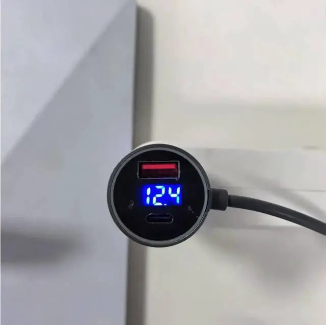 Alt view image 6 of 7 - Mini Digital Multi-Function Car Cigarette Lighter Adapter \u2013 30W USB-C & USB-A Output, Compatible with Starlink Mini (78.74 in)