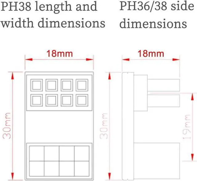 Alt view image 5 of 7 - PH38 CPU 8P Power Adapter with Heatsink Male to Female Header 180 Degree Socket Buckle for Desktop Chassis CPU Wiring Beautification (PH38B-C2 Sliver, 1piece)