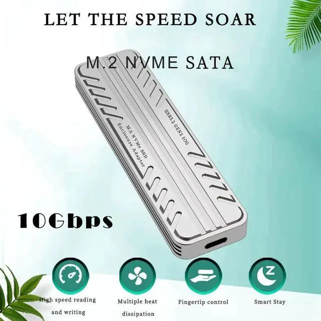 Alt view image 5 of 7 - PH882JS M.2 NVMe USB3.2 Gen2 10Gbps High Speed SSD Enclosure with JMS583 Host Control Support 2230 2242 2260 2280 SSD