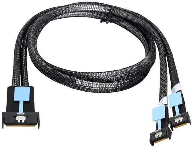 Main image of Gen5 Slimline MCIO 8i 5.0 SFF-8654 8I to Dual SFF-8654 4I Cable, 0.5m/19.7in & 1m/39.4in, 32G High-Speed Copper Wire Harness (1m/39.37in)