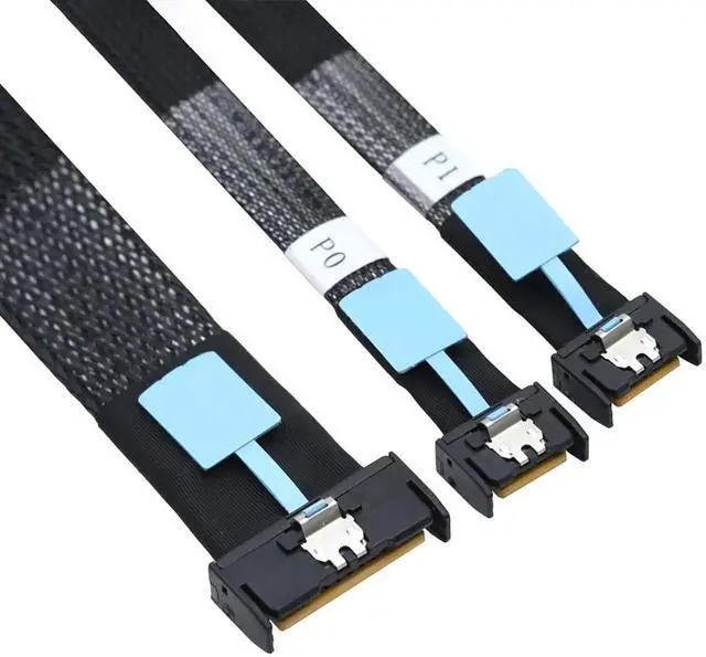 Alt view image 2 of 6 - Gen5 Slimline MCIO 8i 5.0 SFF-8654 8I to Dual SFF-8654 4I Cable, 0.5m/19.7in & 1m/39.4in, 32G High-Speed Copper Wire Harness (1m/39.37in)