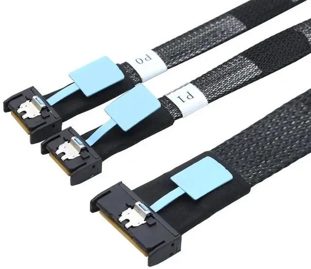 Alt view image 4 of 6 - Gen5 Slimline MCIO 8i 5.0 SFF-8654 8I to Dual SFF-8654 4I Cable, 0.5m/19.7in & 1m/39.4in, 32G High-Speed Copper Wire Harness (1m/39.37in)