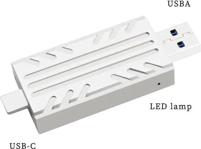 Alt view image 2 of 7 - PH811S-AC M.2 NVME 2230 SSD Enclosure 10G High-Speed Transfer with USB-A +USB-C Dual Header