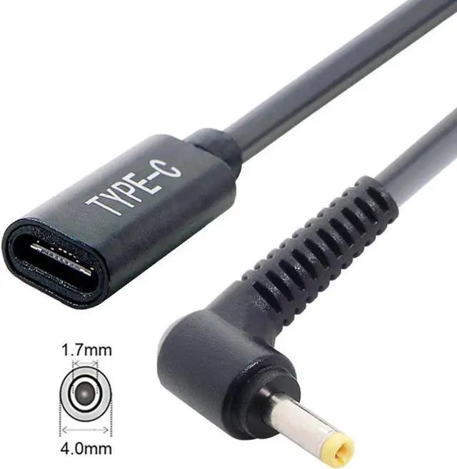 Alt view image 4 of 7 - USB C to DC 20V 4.0x1.7mm PD 65W Charge Cable for Laptop