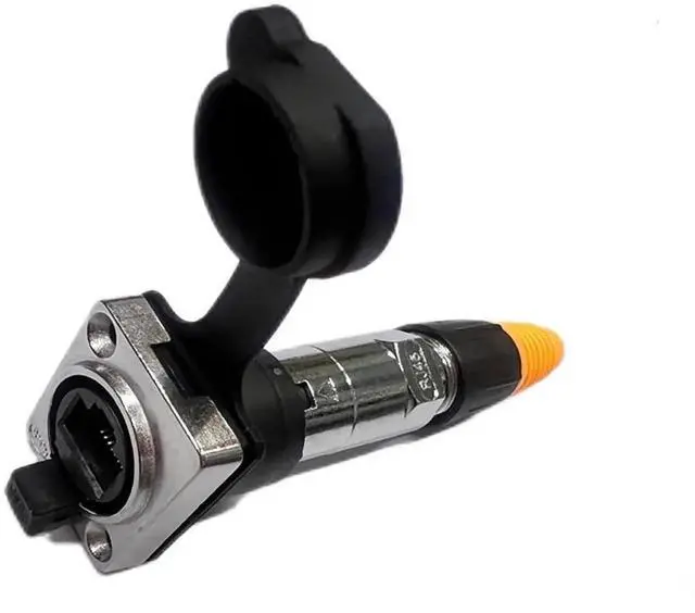 Alt view image 7 of 7 - RJ45 Shielded Panel Mount Connector Waterproof Cat6/Cat5e Ethernet Female to Female Coupler, 8P8C Network Socket with Gold-Plated Contacts and Thermoplastic Housing (1)