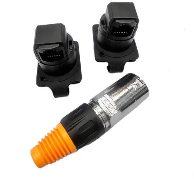 Alt view image 2 of 7 - RJ45 Shielded Panel Mount Connector Waterproof Cat6/Cat5e Ethernet Female to Female Coupler, 8P8C Network Socket with Gold-Plated Contacts and Thermoplastic Housing (2)