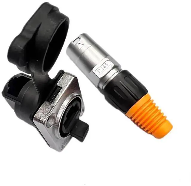 Alt view image 3 of 7 - RJ45 Shielded Panel Mount Connector Waterproof Cat6/Cat5e Ethernet Female to Female Coupler, 8P8C Network Socket with Gold-Plated Contacts and Thermoplastic Housing (2)