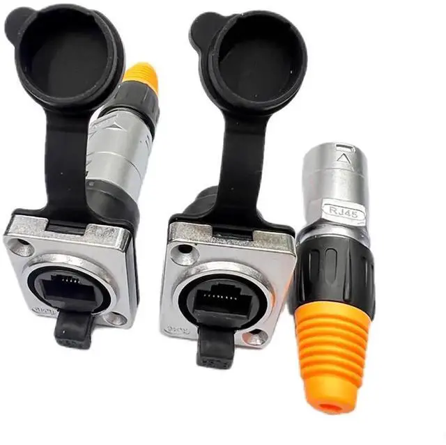 Alt view image 5 of 7 - RJ45 Shielded Panel Mount Connector Waterproof Cat6/Cat5e Ethernet Female to Female Coupler, 8P8C Network Socket with Gold-Plated Contacts and Thermoplastic Housing (2)