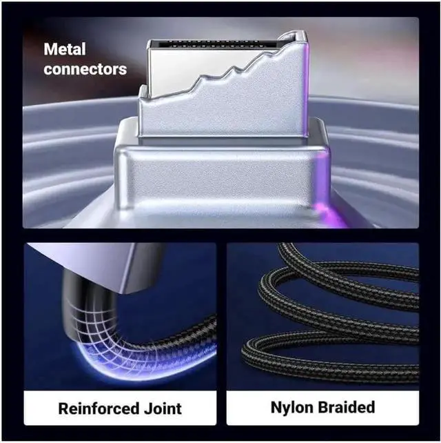 Alt view image 5 of 7 - UGREEN DisplayPort Cable 2.1 [VESA Certified] DP2.0 40Gbps Support 16K@30Hz 8K@240Hz 4K@240Hz HDR, HDCP, DSC 1.2a, Braided Display Port Cable Cord Compatible FreeSync G-Sync Video Card Monitor, 3.3FT