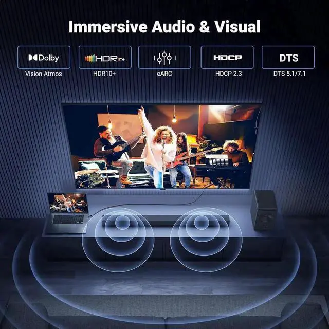 Alt view image 2 of 7 - UGREEN USB C to HDMI 2.1 Cable 8K@60Hz 4K@240Hz 10FT Thunderbolt 4/3 Type C to HDMI 48Gbps HDR HDCP2.3 Compatible for MacBook Pro Air iPad, iPhone 17/16 Pro Max, Galaxy S25, Pixel 9, XPS