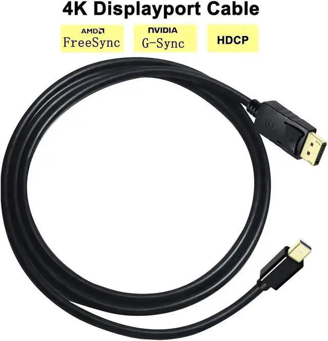Alt view image 4 of 6 - DCHAV 4K Mini Displayport to Displayport Cable 6ft Display Port 4K@60Hz, 1080p 2K@144Hz Mini DP to DP Cord for Computer Monitor Gaming Laptop PC TV Graphics Card