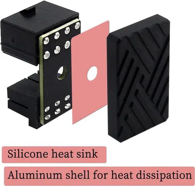 Alt view image 6 of 7 - PH38 CPU 8P Power Adapter with Heatsink Male to Female Header 180 Degree Socket Buckle for Desktop Chassis CPU Wiring Beautification (PH38B-C2 Sliver, 3pcs)