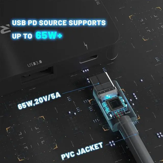 Alt view image 4 of 6 - 3-in-1 Power Cable for Mini Satellite System, Compatible with Starlink Mini, for USB-C/DC/Car Power Adapter to DC Adapter, Built-in PD E-Mark-Compatible Chip, 20V/5A 100W Output (393.7, Inches)