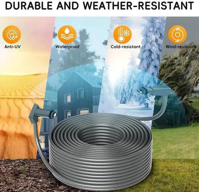 Alt view image 2 of 7 - Cable for Star Gen2 V2 Satellite System, Compatible with Starlink Rectangular Dishy, CAT5E Type-D Mini Connector, Outdoor Durable Weatherproof Cable (393.7, Inches)