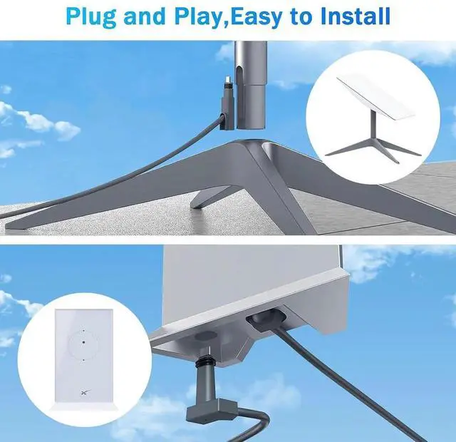 Alt view image 6 of 7 - Cable for Star Gen2 V2 Satellite System, Compatible with Starlink Rectangular Dishy, CAT5E Type-D Mini Connector, Outdoor Durable Weatherproof Cable (393.7, Inches)