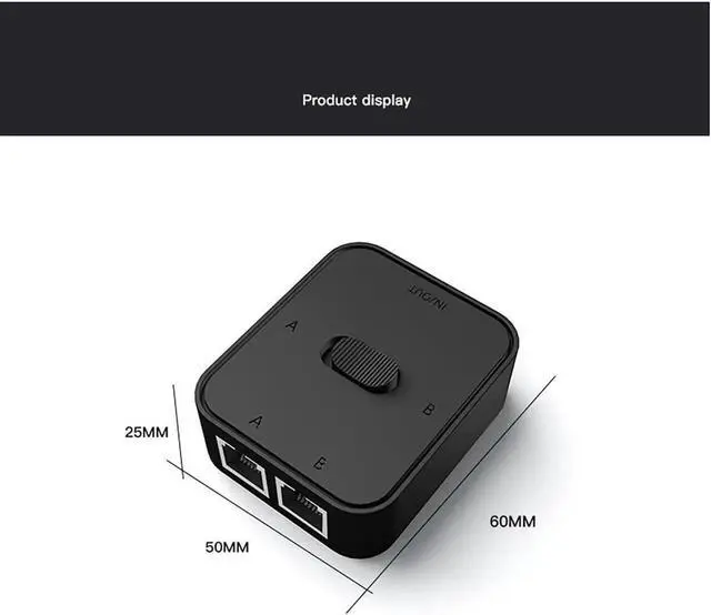 Alt view image 2 of 5 - RJ45 GIGA-BIT Network Switch Splitter 2-in-1-out or 1-in-2-out Manual LAN Selector, No Power Required, Physical Isolation, Cat6 High-Speed Passive Network Switch (White)