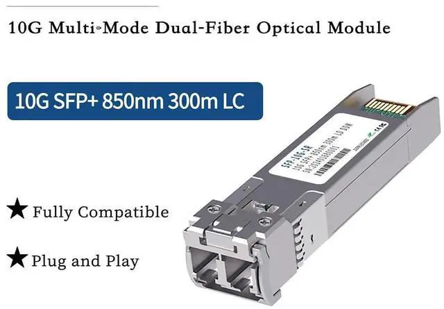 Alt view image 3 of 4 - 10G SFP+ SR Multimode Fiber Optical Module Dual LC Transceiver Wavelengh 850nm \u2013 Hot-Swappable 300m 10Gbps Fiber Network Adapter Compatible with H3C, CIS-CO, Mikrotik (0°C~+70°C)