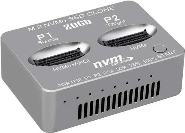 Main image of PH8586U M.2 NVMe AHCI Offline Copy Dock 20Gbps USB3.2 Dual Disk Docking Station Compatible with MAC2013/2014/2015 12+16PIN SSD