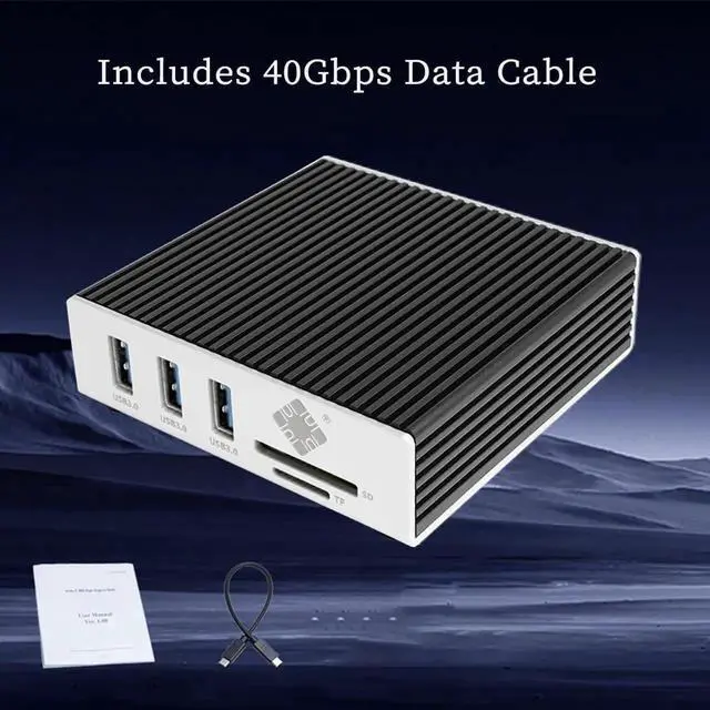 Alt view image 5 of 5 - USB4 40Gbps Docking Station 6-in-1, 10G RJ45 Ethernet Adapter with 3 USB-A Ports, TF/SD Card Reader, and Active Cooling Compatible with Thunderbolt 5/4/3, Windows, macOS, and Linux