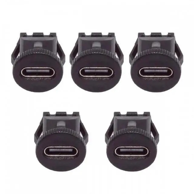 Alt view image 3 of 7 - 5pcs/set DIY OEM Type C Female Socket Connector to 6Pin PCBA Pinout Round Latch Mount Type DC 5V/20V PD Power IP67
