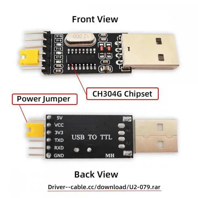 Alt view image 5 of 7 - Cable USB2.0 Type-A To TTL Converter UART STC Module Serial Programmer CH340G CH340 3.3V 5V Adapter Replace PL-2303