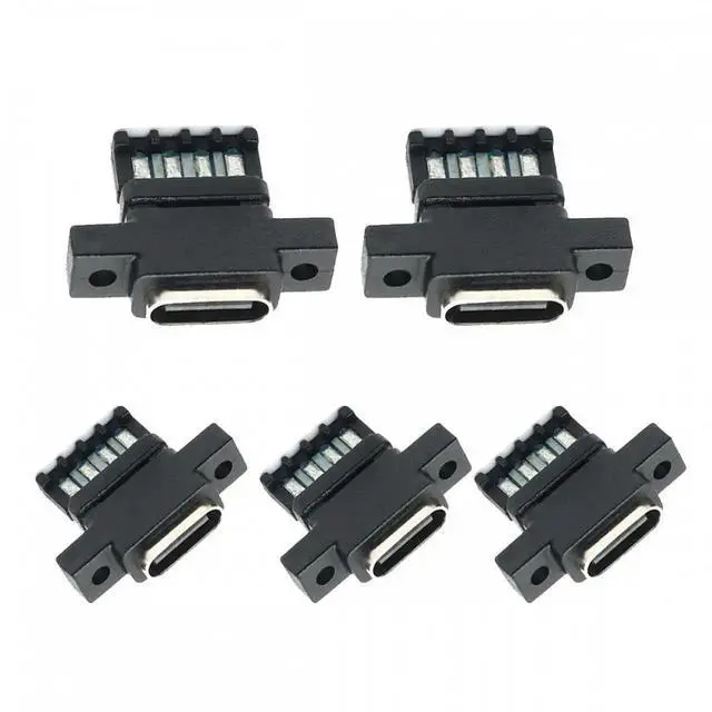 Main image of 5pcs/set DIY OEM Type C Female Socket Connector to 6Pin PCBA Pinout Vertical Scew Mount Type DC 5V/20V PD Power