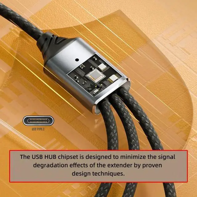 Alt view image 2 of 7 - USB 2.0 Type-C USB-C to 3 Ports Hub Cable Bus Power 1 to 3 Data for Laptop Desktop Phone Mouse Keyboard Printer Disk