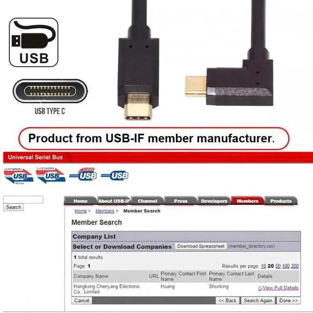 Alt view image 7 of 7 - Cable USB3.1 Type-C Male to USB-C Horizontal 90 Degree Left Right Angled 10Gbps Data Cable 65W