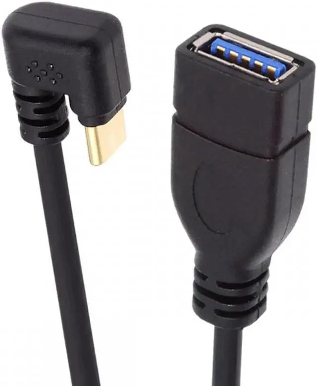 Main image of USB-C USB 3.1 Type-C Male to USB 3.0-A Female 10Gbps OTG Data Power Cable Opposite U Shape Back Angled