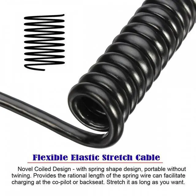 Alt view image 5 of 7 - Stretch Coiled USB-C USB4 Cable 20Gbps 100W 8K for Laptop Keyboard Tablet Type-C Male to Male Cable Power & Data