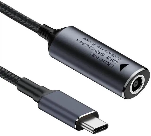 Alt view image 7 of 7 - DC Jack 7.4x5.0mm Input to USB-C Type-C Power 140W Charge Cable for Laptop Phone PD9V 5V 20V7A