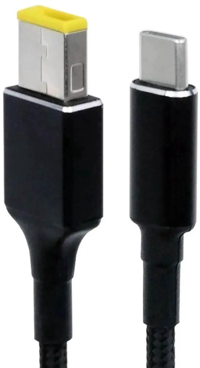 Alt view image 5 of 7 - 100W Type C USB-C Input to Rectangular Jack Output Power 20V 5A 65W PD Charge Cable for Thinkpad X1 Legion Y7000P Laptop