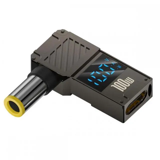 Main image of Type-C USB-C Input to DC 7.9x5.4mm Jack Smart LED Display 100W Output Power 20V 5A PD Charge 65W Adapter for Laptop