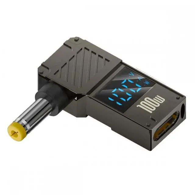 Main image of Type-C USB-C Input to DC 4.8x1.7mm Jack Smart LED Display 100W Output Power 20V 5A PD Charge 65W Adapter for Laptop