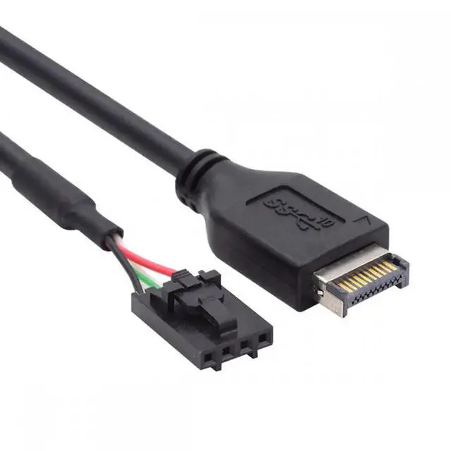 Alt view image 3 of 7 - USB 3.1 Front Panel Header Male Type-E Host to USB 2.0 Motherboard 4pin IDC Housing with Latch Device Cable 30cm