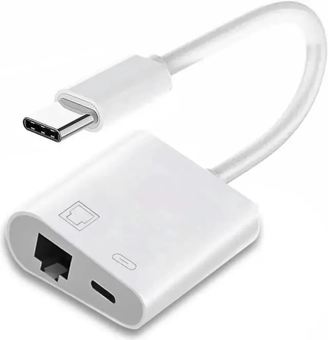 Main image of Type C USB-C to 100Mbps Networking RJ45 with PD Power Charge Adapter Compatible with Laptop Tablet Phone