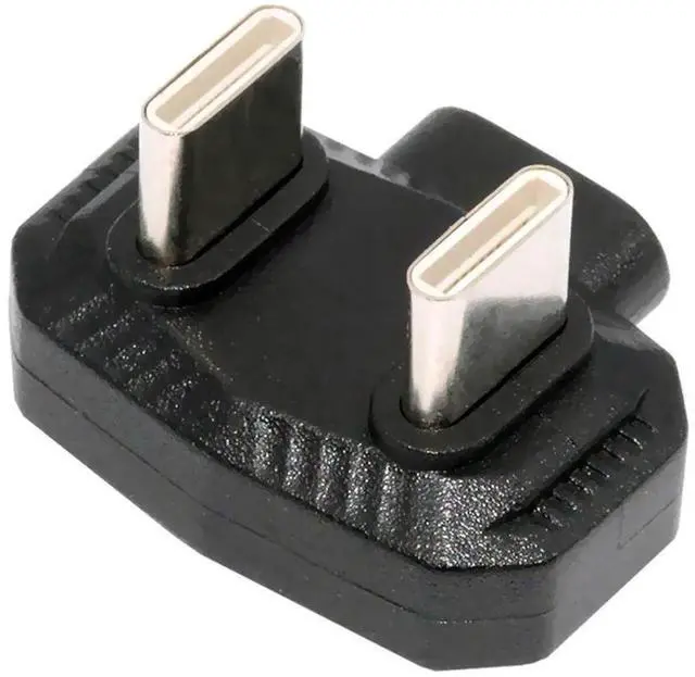 Main image of 480Mbps USB-C Type-C Male to Male OTG Data Adapter with PD Power Opposite U Shape Back Angled for Phone MIC