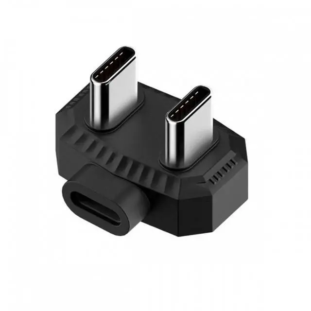 Alt view image 2 of 7 - 480Mbps USB-C Type-C Male to Male OTG Data Adapter with PD Power Opposite U Shape Back Angled for Phone MIC