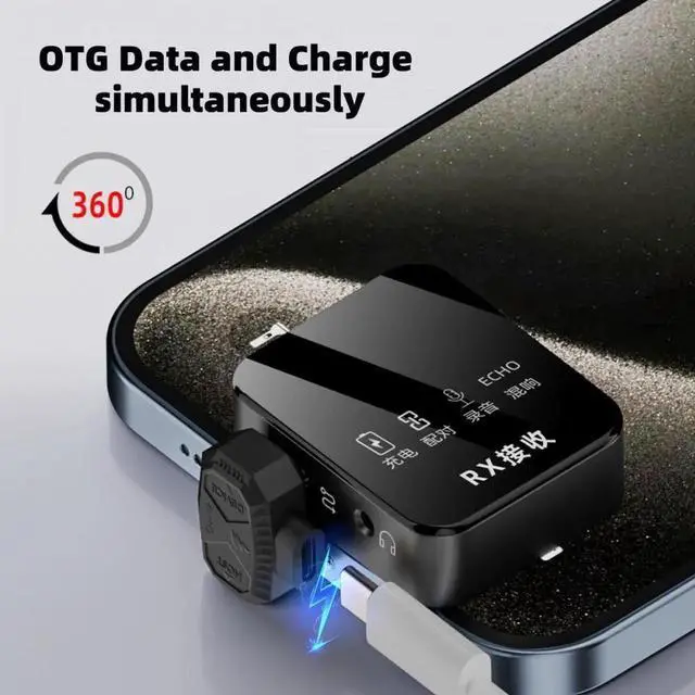 Alt view image 7 of 7 - 480Mbps USB-C Type-C Male to Male OTG Data Adapter with PD Power Opposite U Shape Back Angled for Phone MIC