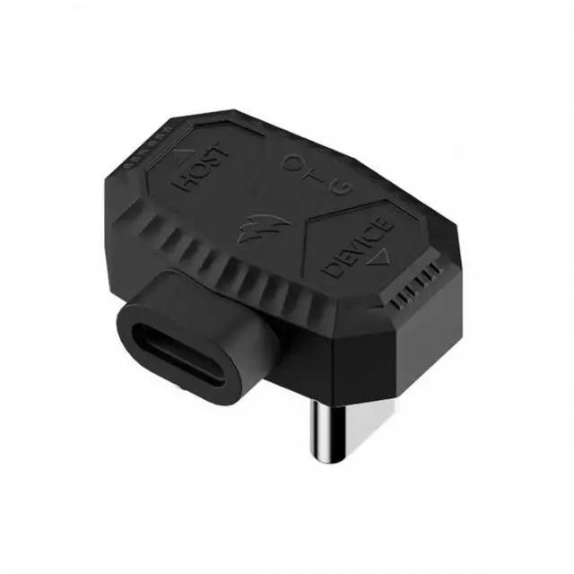 Alt view image 3 of 7 - 480Mbps USB-C Type-C Male to Male OTG Data Adapter with PD Power Opposite U Shape Back Angled for Phone MIC