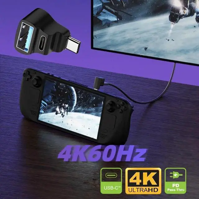 Alt view image 2 of 7 - 10Gbps USB3.1 Type C Male to Dual Type-A OTG & Type-C Female Power Data Splitter Adapter Angled Compatible with Steam Deck Laptop