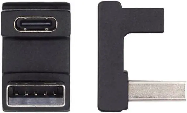 Alt view image 3 of 7 - USB-C Type C Female Up Opposite U Shape Back Angled to USB 3.0 A Male Data Adapter for Laptop Desktop