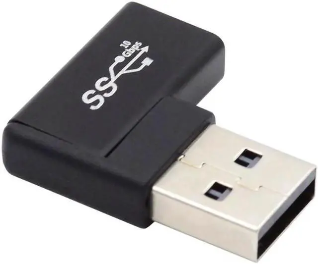 Alt view image 3 of 7 - USB-C Type C Female to USB 3.0 A Male Data Adapter Flat Horizontal 90 Degree Right Angled for Laptop Desktop