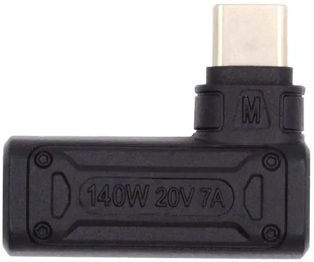 Main image of 140W 100W DC Jack 4.5x3.0mm Input to USB-C Type-C Angled 90 Degree Power Plug Charge Adapter for Laptop Phone