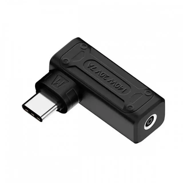 Alt view image 3 of 7 - 140W 100W DC Jack 4.5x3.0mm Input to USB-C Type-C Angled 90 Degree Power Plug Charge Adapter for Laptop Phone