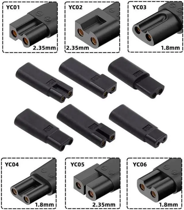 Main image of 6pcs/set USB-C Female to 2Pin DC 5V Power Charge Adapter for Electric Hair Clipper Beard Trimmers Shavers Beauty Instruments