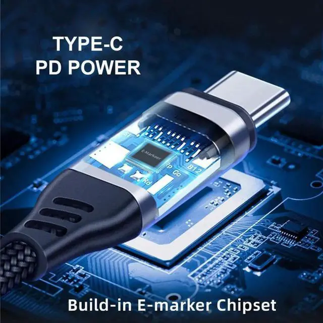 Alt view image 7 of 7 - 240W Type-C USB-C Male to Male USB4 40Gbps 100W 8K Flat Slim FPC Data Cable for Laptop Phone 13cm