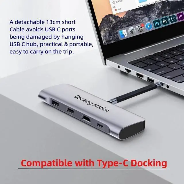 Alt view image 3 of 7 - 240W Type-C USB-C Male to Male USB4 40Gbps 100W 8K Flat Slim FPC Data Cable for Laptop Phone 13cm